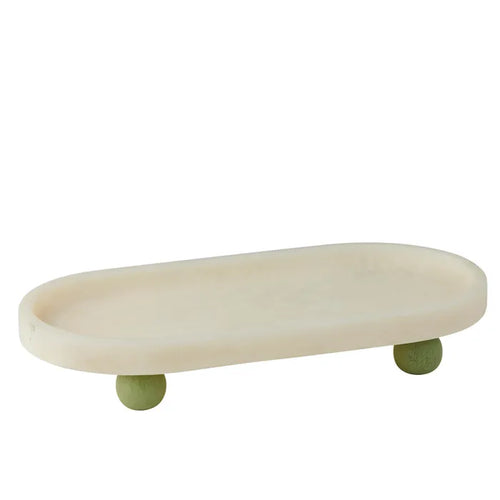 KIP RESIN FOOTED TRAY IVORY/PIST