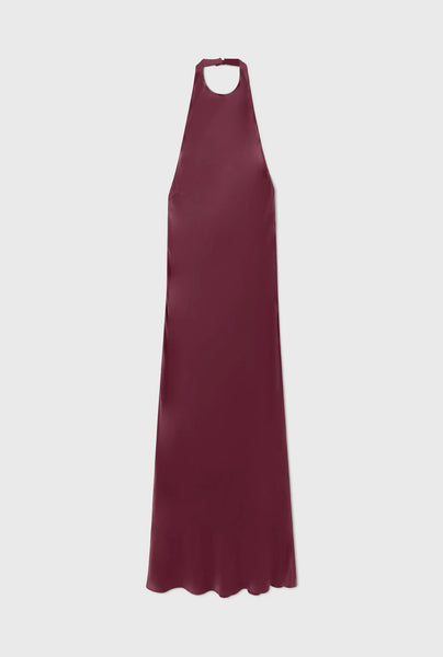 Long Halter Dress Deadleaf