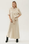 Short Sleeve Boyfriend Shirt- Hazelnut