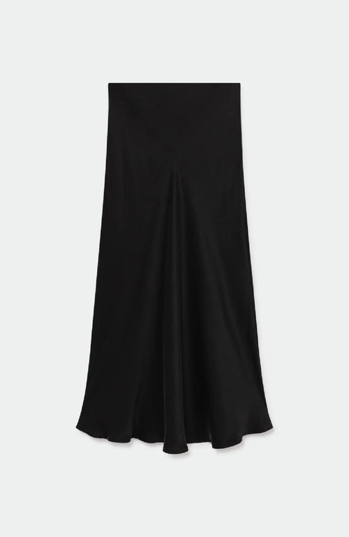 LONG BIAS CUT SKIRT BLACK