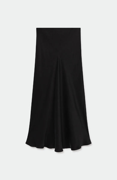 LONG BIAS CUT SKIRT BLACK