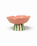 BLUSH STONEWARE STAND FLOWER BOWL