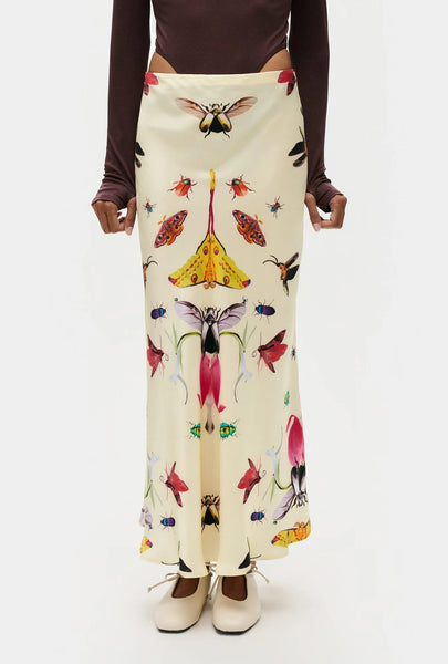 LONG BIAS CUT SKIRT INSECTS