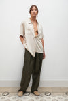Short Sleeve Boyfriend Shirt- Hazelnut