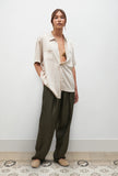 Short Sleeve Boyfriend Shirt- Hazelnut