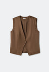 TWILL SLOUCH VEST DARK EARTH