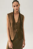 TWILL SLOUCH VEST DARK EARTH