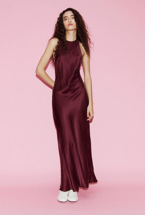 Long Halter Dress Deadleaf
