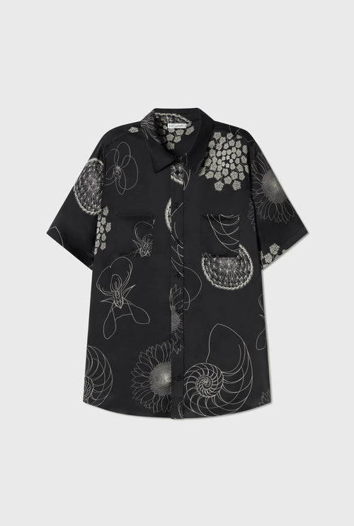 SHORT SLEEVE BOYFRIEND SHIRT FIBONACCI BLACK