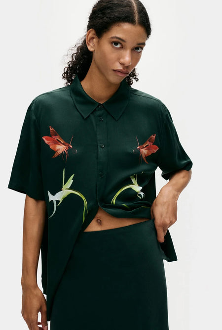 SHORT SLEEVE BOYFRIEND SHIRT MIRACLES HAZELNUT