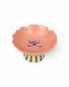 BLUSH STONEWARE STAND FLOWER BOWL