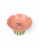 BLUSH STONEWARE STAND FLOWER BOWL