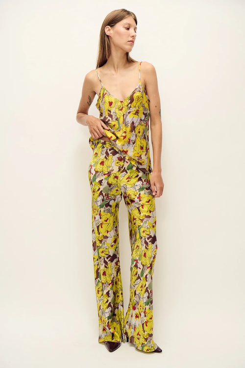Bias Cut Pants Sunflower Floral