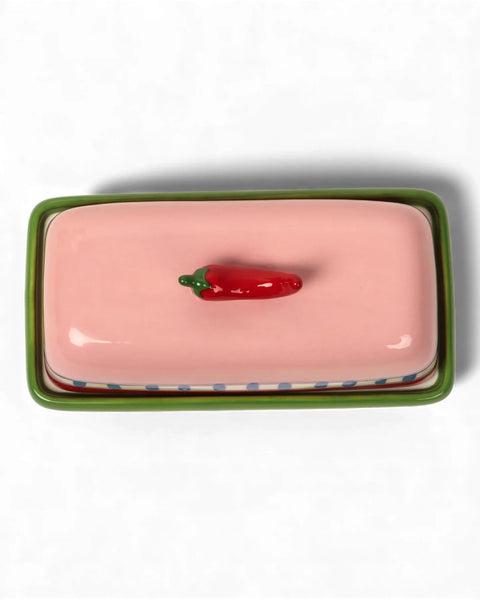 SEAVIEW STONEWARE HOT CHILLI BUTTER DISH