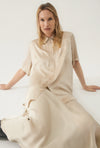 Short Sleeve Boyfriend Shirt- Hazelnut