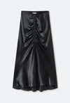 SLIT LONG BIAS SKIRT BLACK