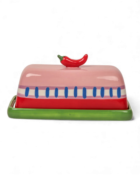 SEAVIEW STONEWARE HOT CHILLI BUTTER DISH