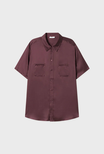 SHORT SLEEVE BOYFRIEND SHIRT CACAO