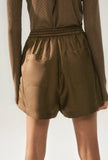 TWILL SLOUCH SHORTS DARK EARTH