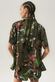 SHORT SLEEVE BOYFRIEND SHIRT MAGIC MUSHROOM DARK EARTH