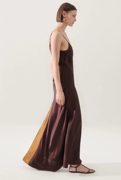 TWO TONE DRESS CACAO/VAN DYKE BROWN