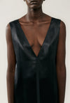 MINI RAW EDGE SHIFT DRESS BLACK