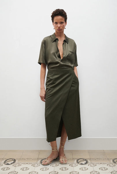 SHORT SLEEVE BOYFRIEND SHIRT PINE