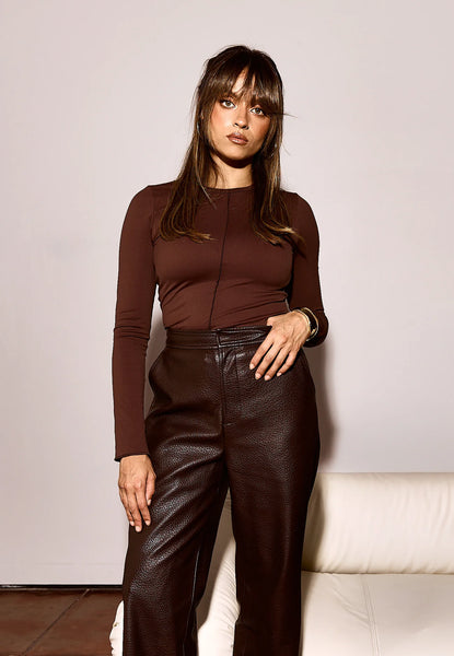 Nia Longsleeve Top - Dark Truffle