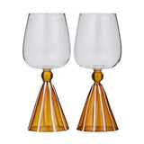 Ragni S/2 Wine Glasses  Amber