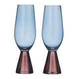 PYRAMID S/2 FLUTE GLASS RUSSET/BLUE