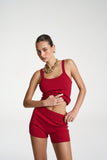 KNIT SHORT - CARDINAL RED