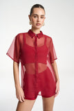 KNIT SHORT - CARDINAL RED
