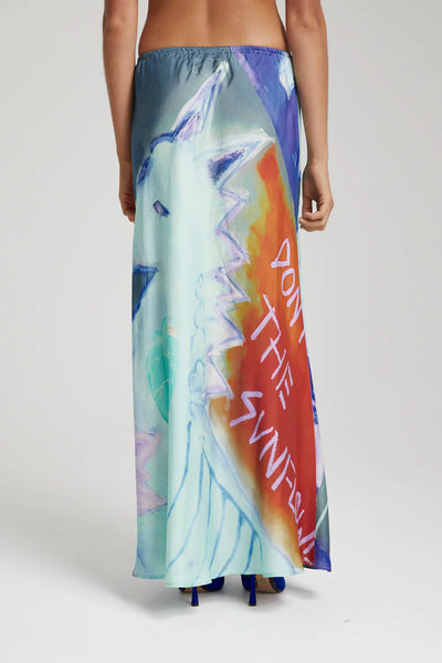 RELAXED MAXI SKIRT - BLUE SUNFLWR