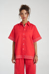 SIG LINEN SHIRT - SCARLET SUMMI