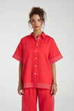 SIG LINEN SHIRT - SCARLET SUMMI