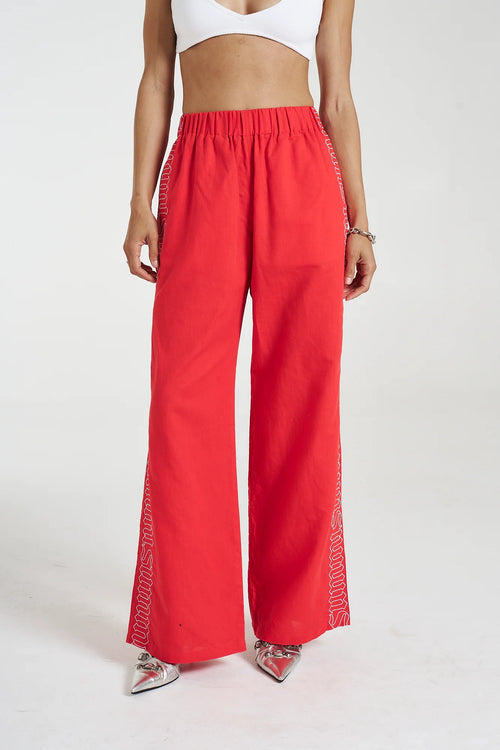 SIG LINEN PANT - SCARLET SUMMI