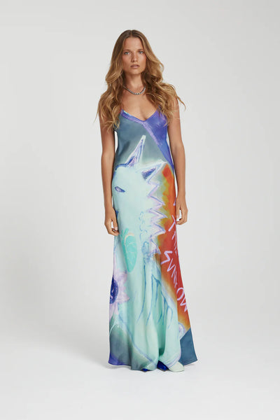 SIREN DRESS - BLUE SUNFLWR