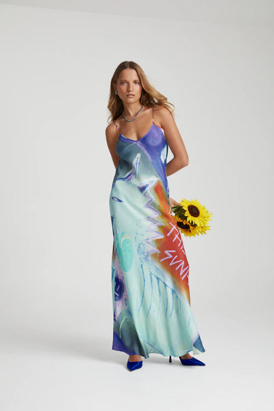 SIREN DRESS - BLUE SUNFLWR