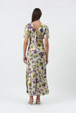 Short Sleeve Bias Cut Dress Endangered Flowers
