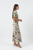 Short Sleeve Bias Cut Dress Endangered Flowers