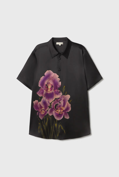Short Sleeve Boyfriend Shirt Iris