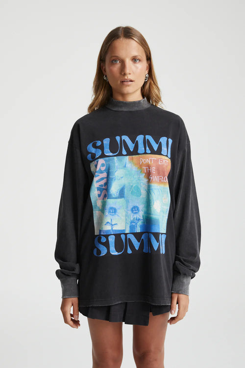 LS BAND TEE - SUNFLWR BLACK