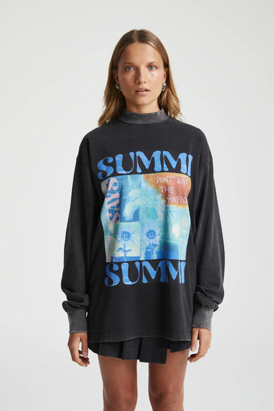 LS BAND TEE - SUNFLWR BLACK
