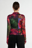 LS RUCHED HIGH NECK TOP - UNTAMED