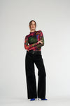 LS RUCHED HIGH NECK TOP - UNTAMED