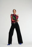 LS RUCHED HIGH NECK TOP - UNTAMED