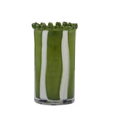 PETTINE GLASS VASE 12.5X23.5CM GREEN