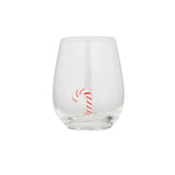 XMAS C/CANE GLASS GLASS CLEAR/RED