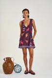 V-NECK SHIFT DRESS - ZODIAC