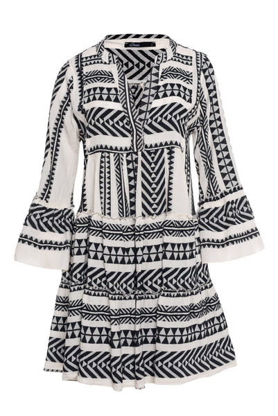 Short Ella Dress- Black/Off White